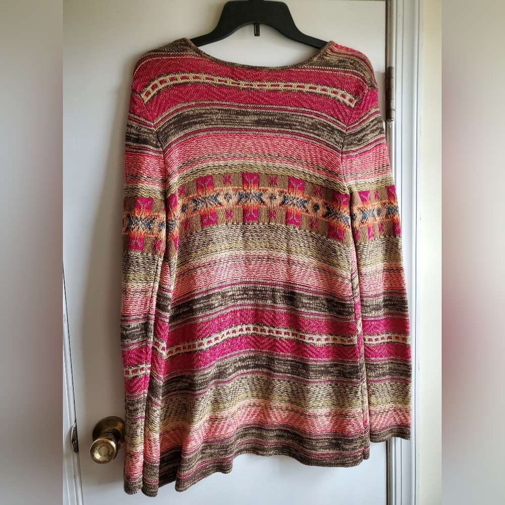 Chaps Cardigan Multi Stitch Small - image 2